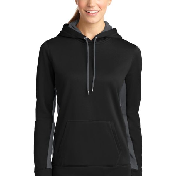 Ladies Sport Wick ® Fleece Colorblock Hooded Pullover Thumbnail