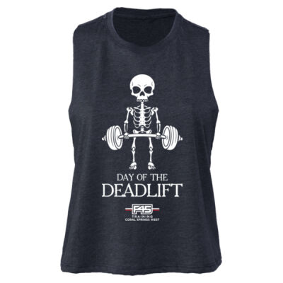 Ladies Day of the Deadlift Racerback CROP Tank Thumbnail