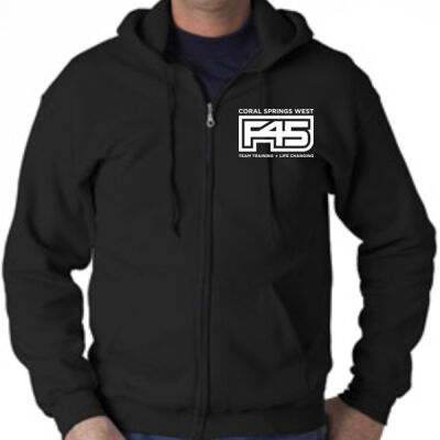 Unisex Full-Zip Hoodie w/ White F45CSW Logo Thumbnail