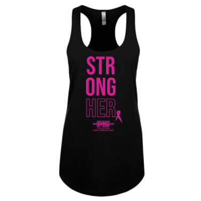 🎗️STRONG-HER Breast Cancer Racerback Tank Ladies Thumbnail